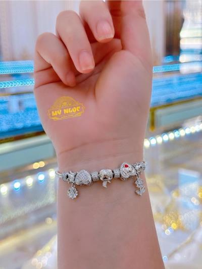 Vòng Pandora - Vàng 610 Hội Trắng